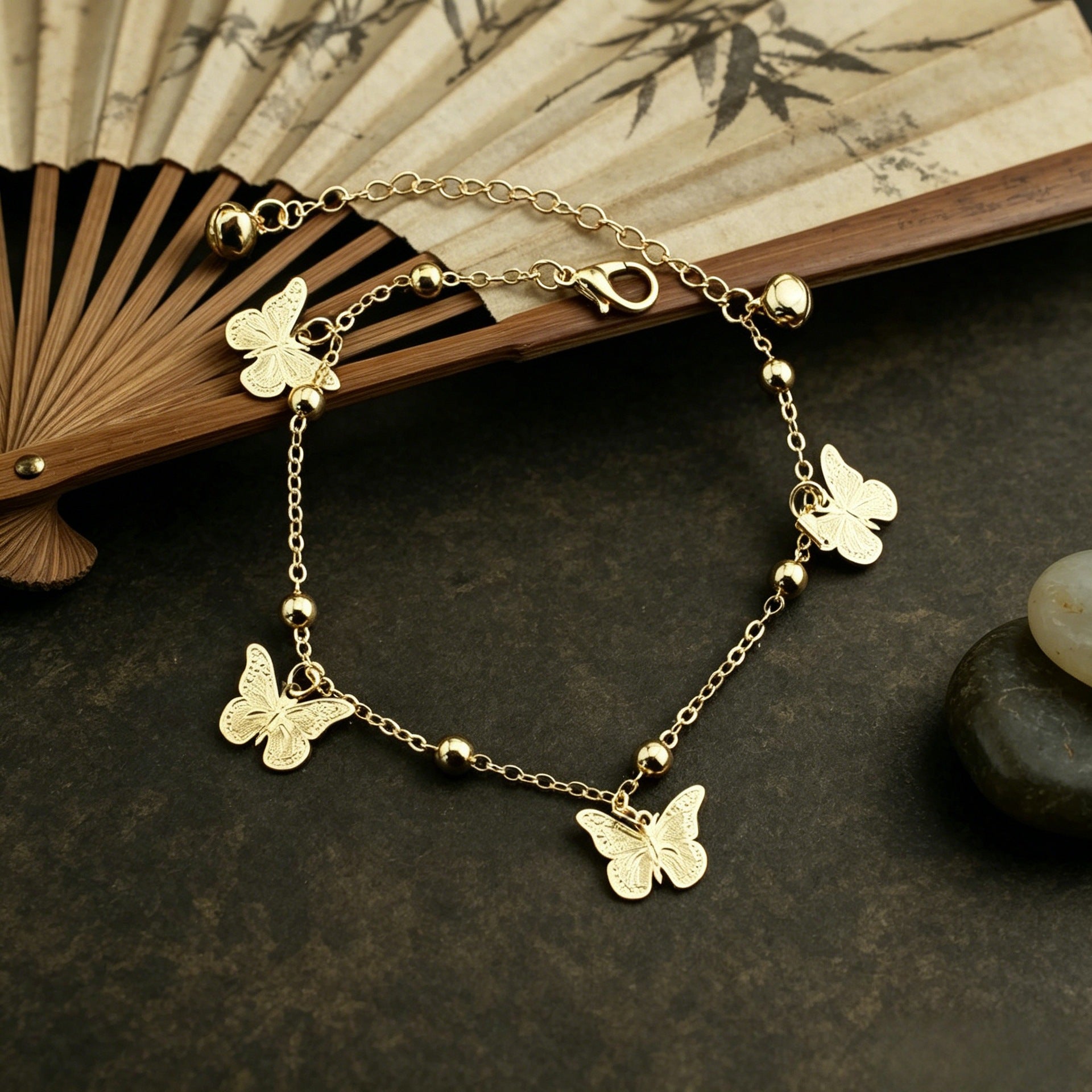 Wholesale Trendy Butterfly Bell Anklet For Women Stylish Gift Jewelry Accessory