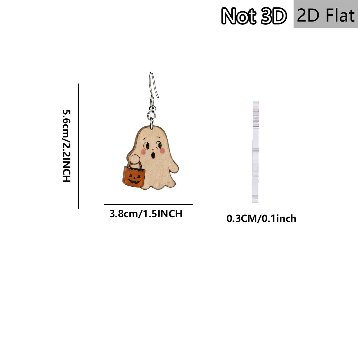 Wholesale Wooden  Earrings With Ghost Pumpkin Charms For Party Wear
