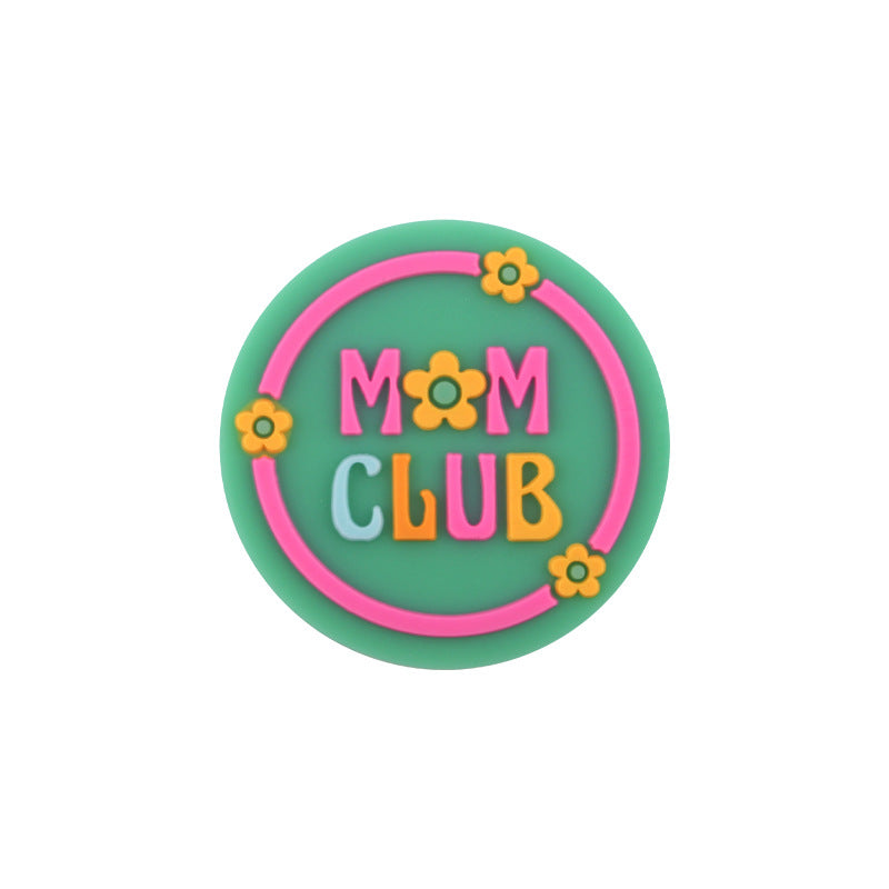 Wholesale 10pcs Cartoon Silicone MOM Round Beads ACC-BDS-GuangTian010