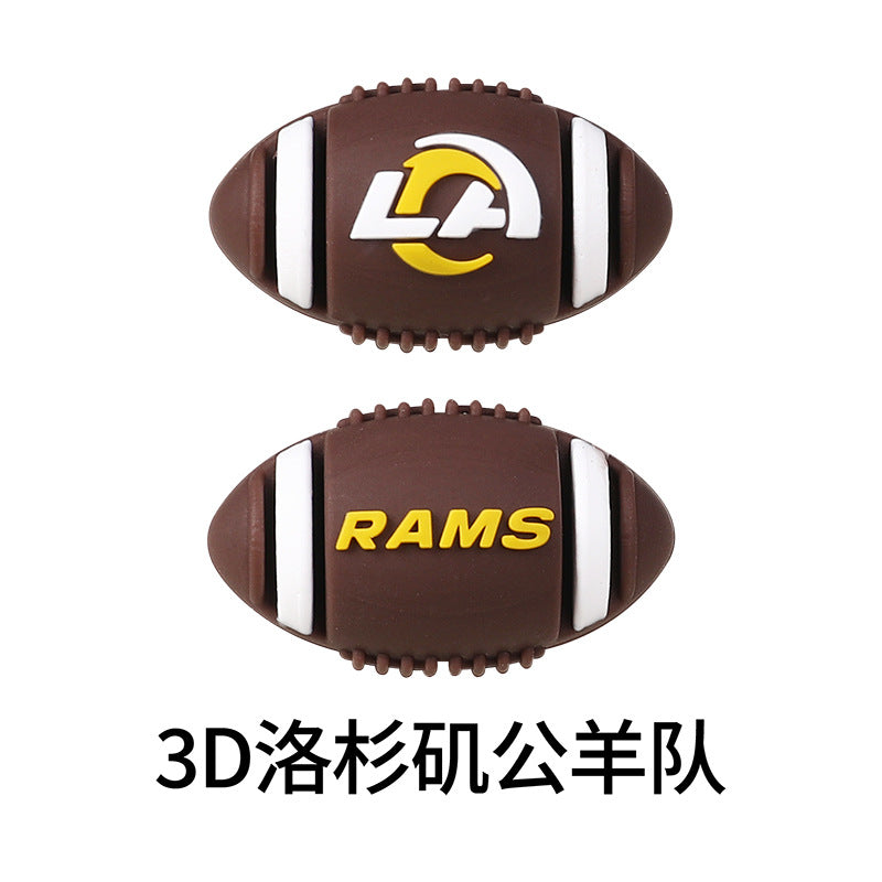 Wholesale 20pcs 3D rugby team  Focal Beads DIY Bead Accessories