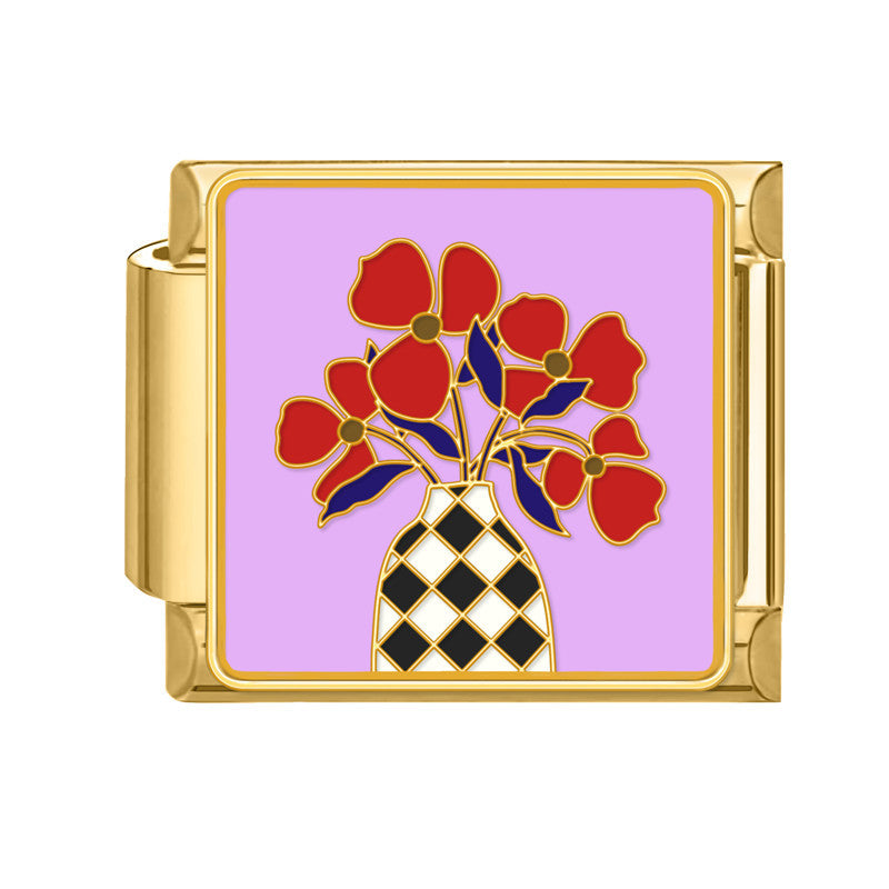 Wholesale 9mm Italian Charm Starter Bracelets DIY Flower Series Stainless Steel Composable Bracelet