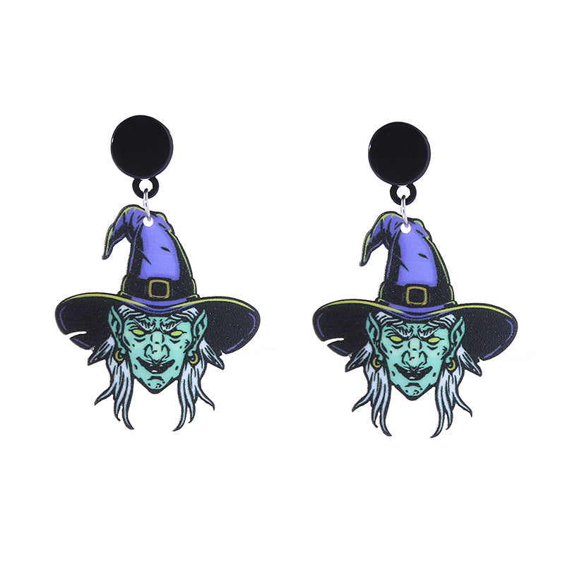 Wholesale  Series Personalized Horror Bloodstain Halloween Acrylic Earrings
