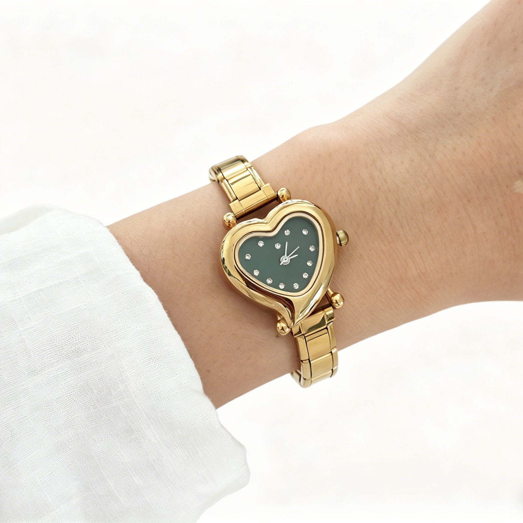 Wholesale Chic DIY Modular Quartz Watch for Women,  Stainless Steel Heart Design,  Fashion Accessory