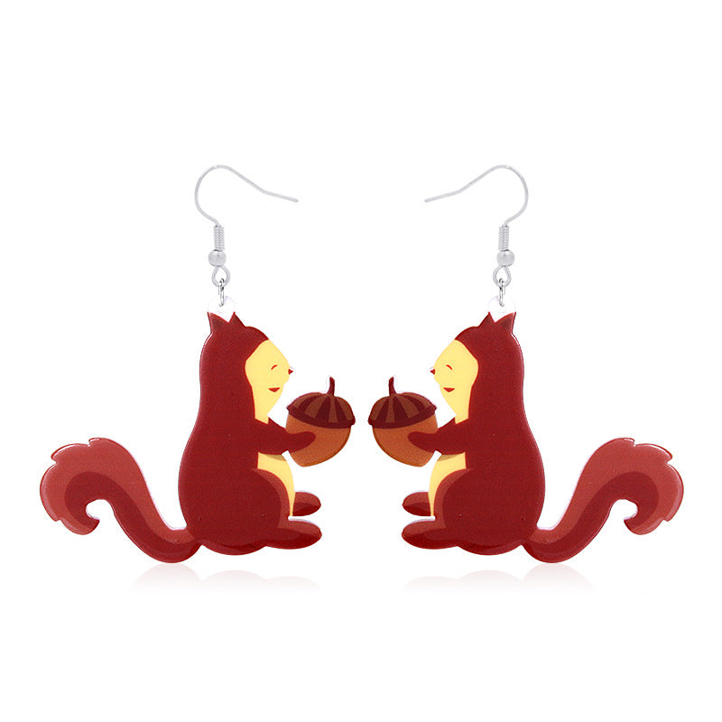Wholesale Thanksgiving Scarecrow Turkey Legs Maple Leaf Acrylic Earrings ACC-ES-BinLi006