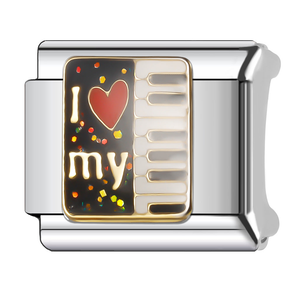 Wholesale Italian Charm Bracelet 9mm DIY Splicing Dark Style Series Stainless Steel Composable Bracelet