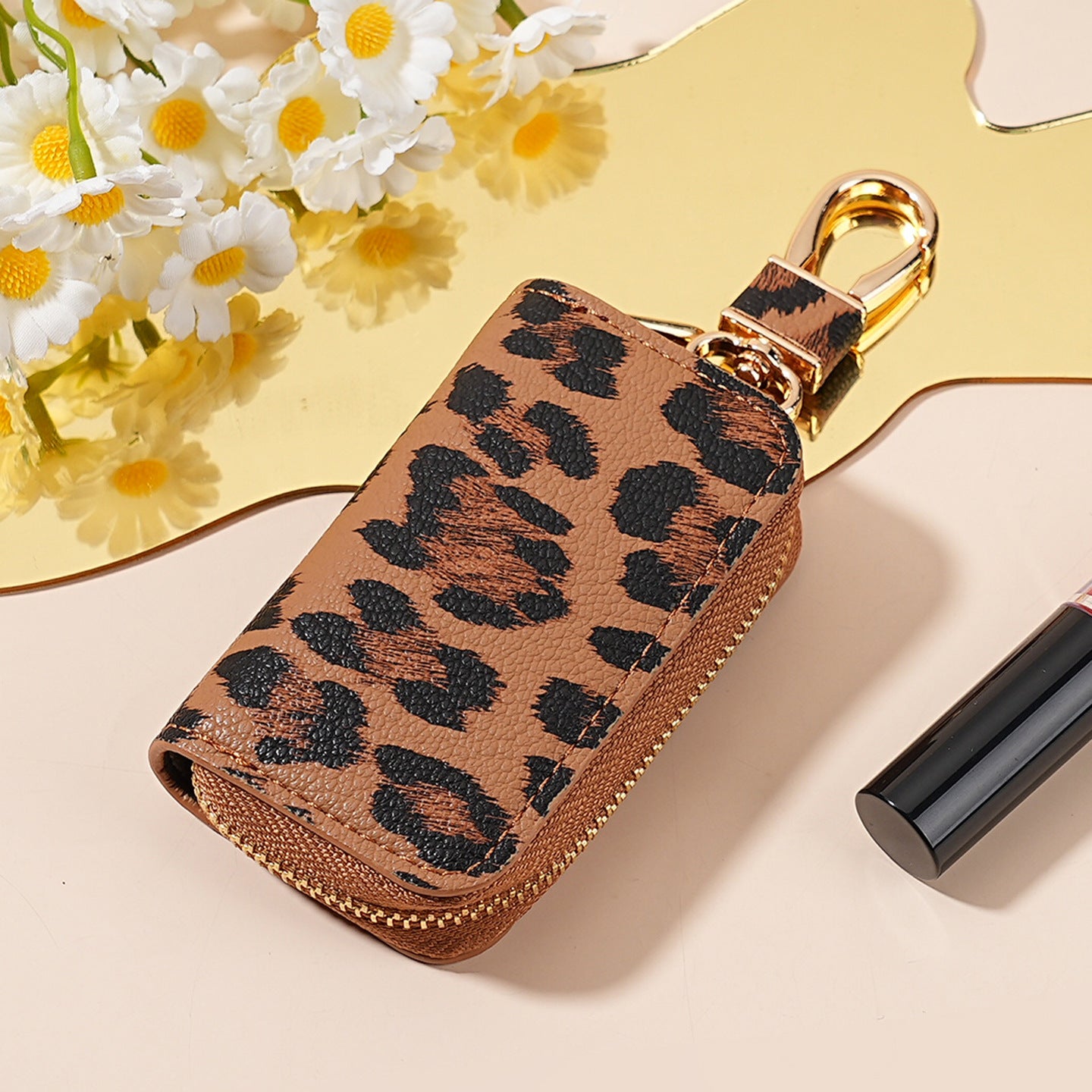 Wholesale PU Leather Leopard Print Car Key Holder Wallet Stylish Everyday Fashion Accessory Unisex Gift For Car Owners