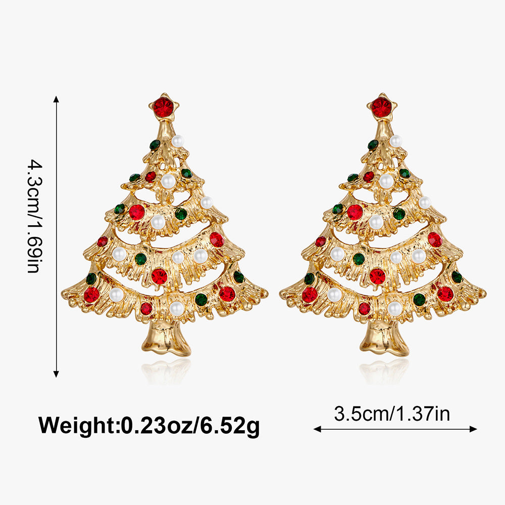 Wholesale Christmas Tree Hollow  Earrings
