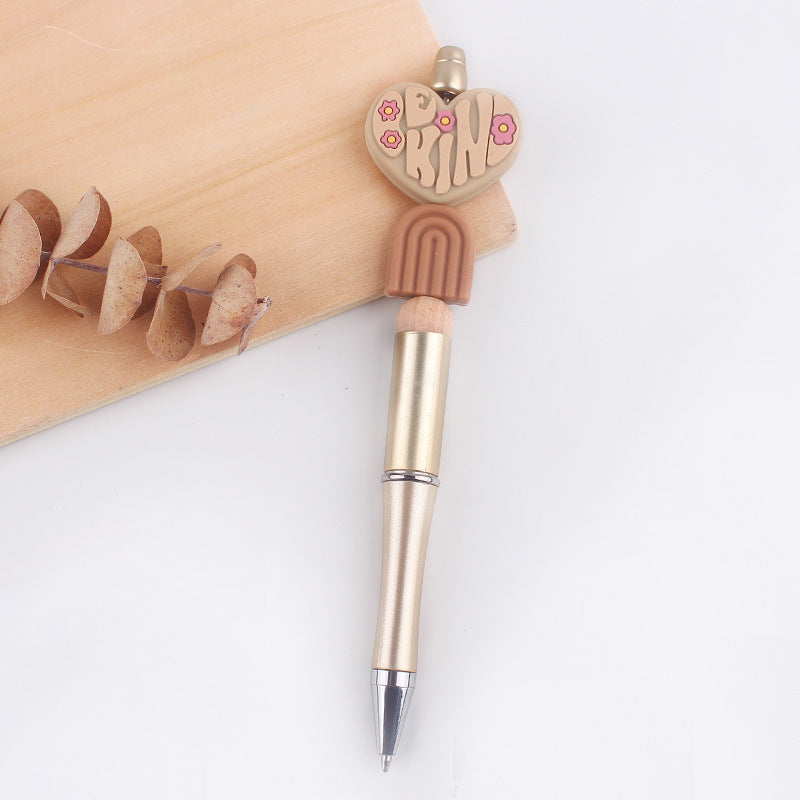 Wholesale beaded pen creative DIY cartoon daisy love silicone gum beaded pen