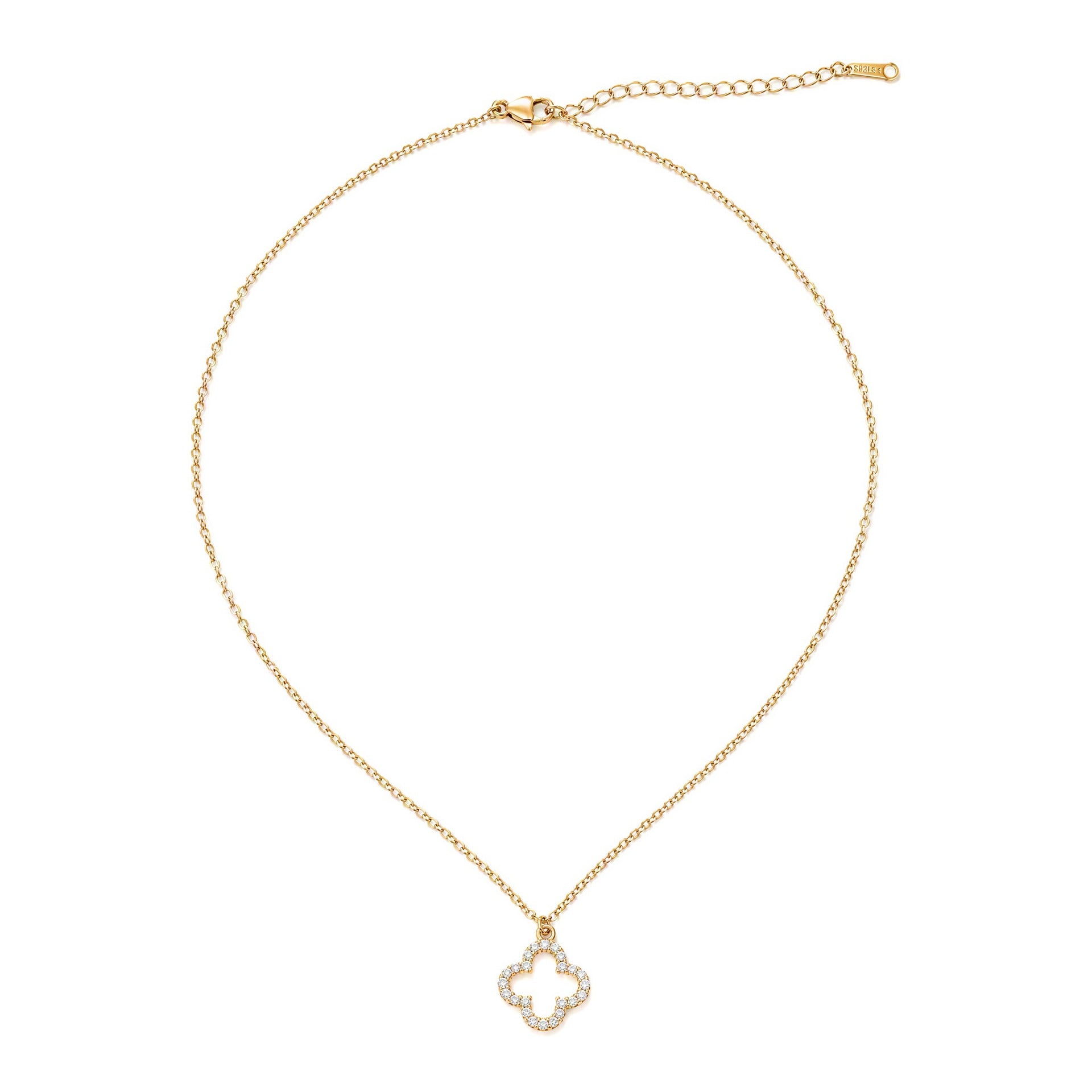 Wholesale Elegant Four Leaf Clover Rhinestone Collarbone Necklace For Women Stylish Fashion Accessory Boutique Gift