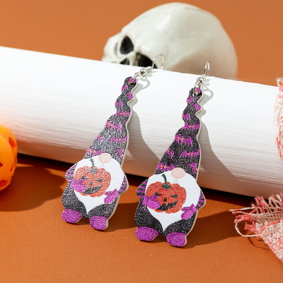 Wholesale Halloween Thanksgiving Small Leather Earrings