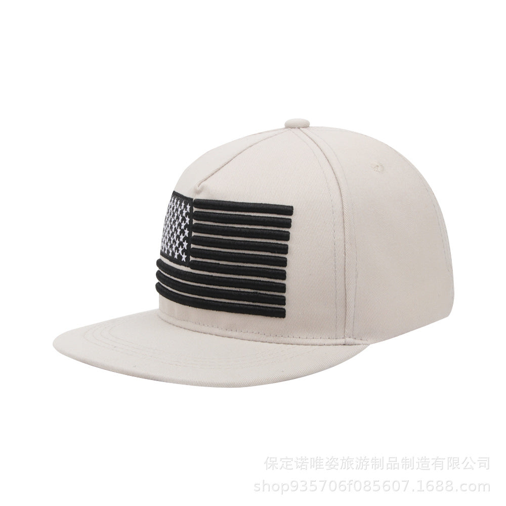 Wholesale Embroidered Flat-Brim Hip Hop Cap National Flag Baseball Cap
