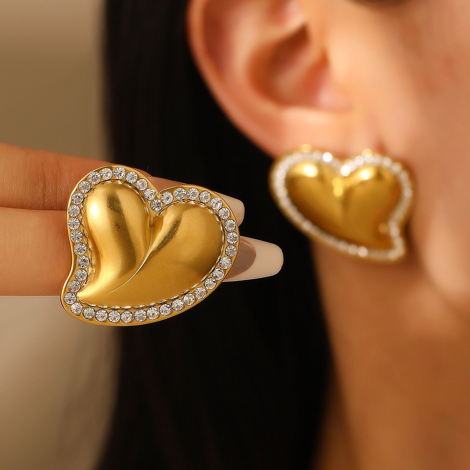 Wholesale Stainless Steel Electroplated Geometric Heart Sun Spiral Eye Earrings Stylish Women S Jewelry Accessory