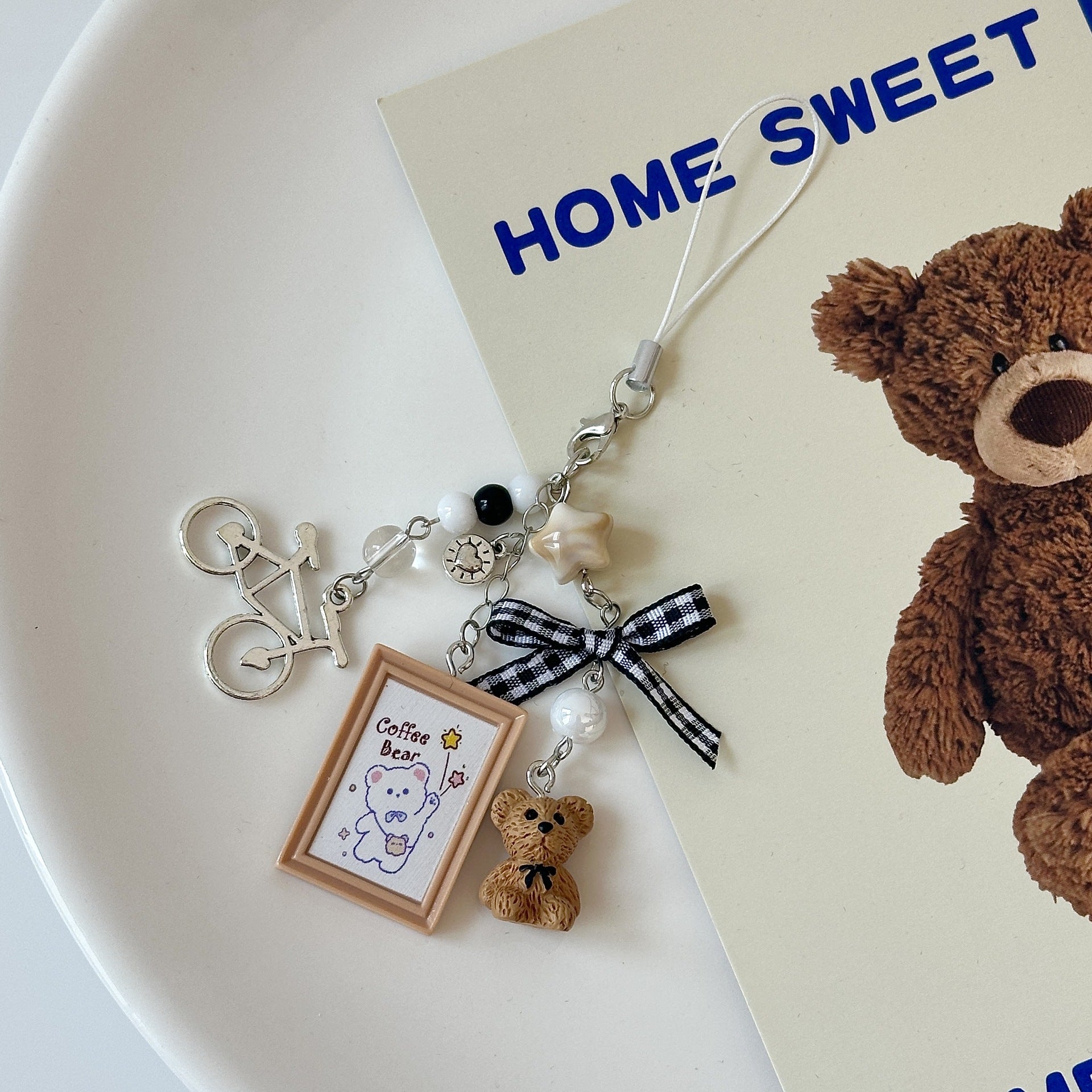 Wholesale bear brown bow bear keychain