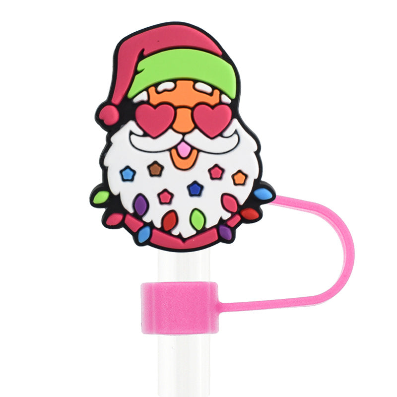 Wholesale Random 100pcs Christmas 10mm PVC Soft Straw Tube Cap ACC-SCR-RYY091