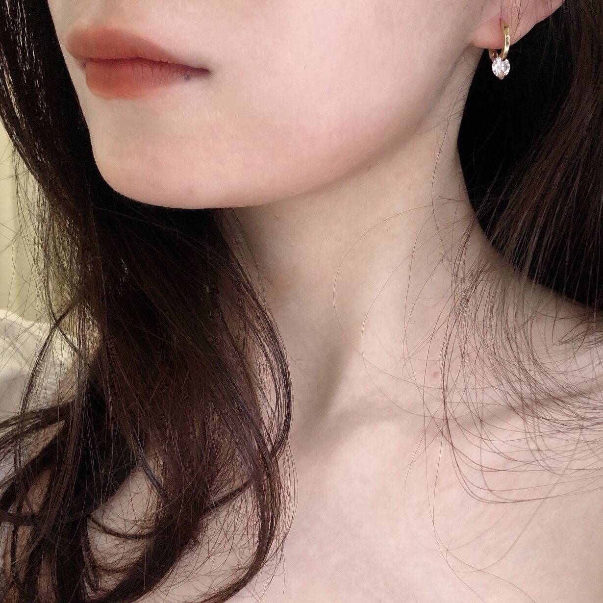 Wholesale Copper Small Hoop Earrings Minimalist Korean Style Everyday Wear Jewelry Accessory