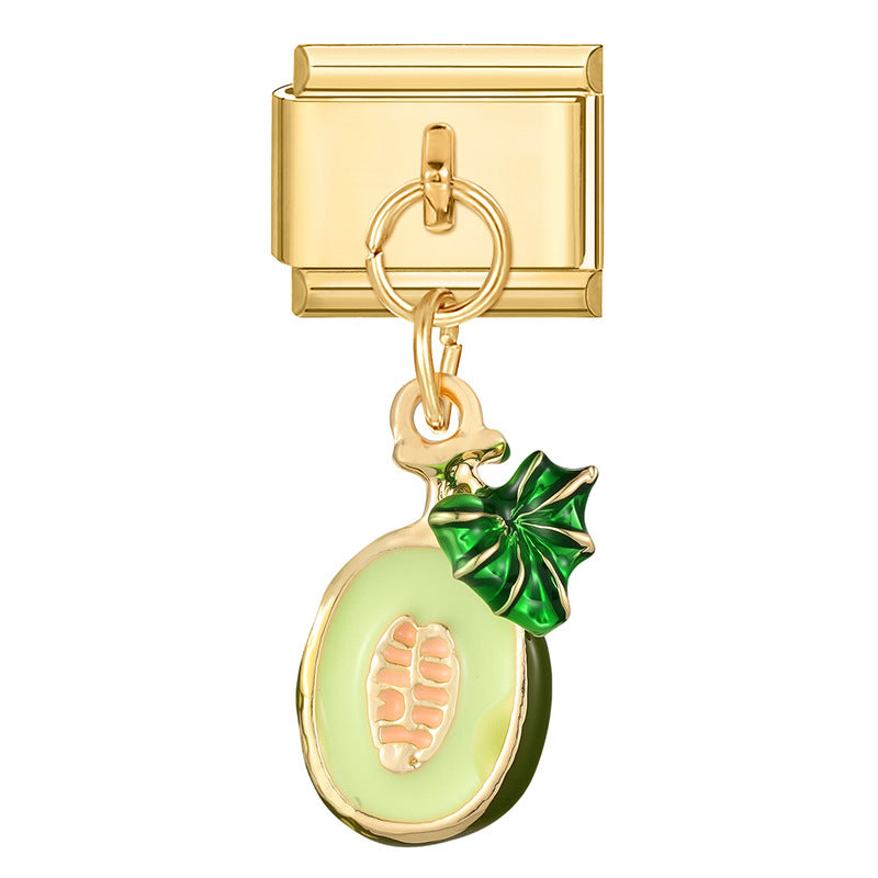 Wholesale 9mm Italian Charm Starter Bracelets DIY Fish and Fruit Pendant Stainless Steel Composable Bracelet