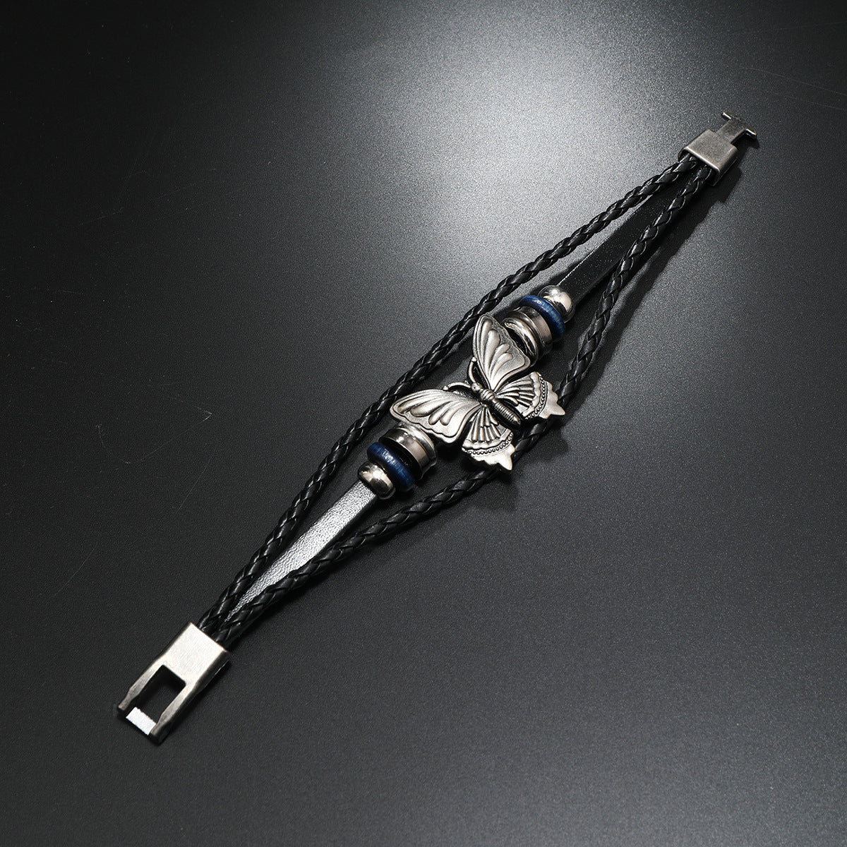 Wholesale Butterfly Beaded Bracelet Leather Bracelet