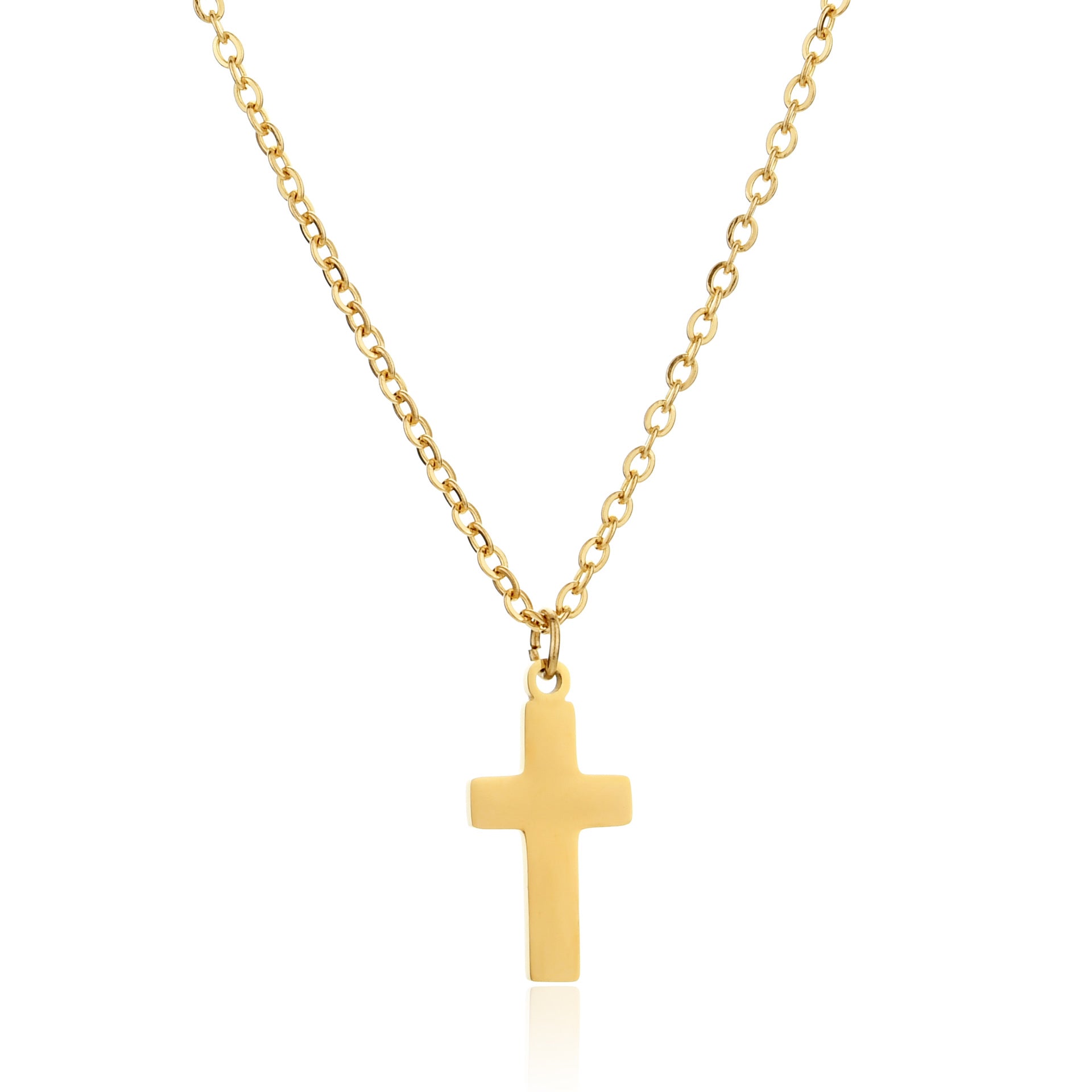 Wholesale Vacuum Plating 18K Clavicle Chain Stainless Steel Cross Necklace