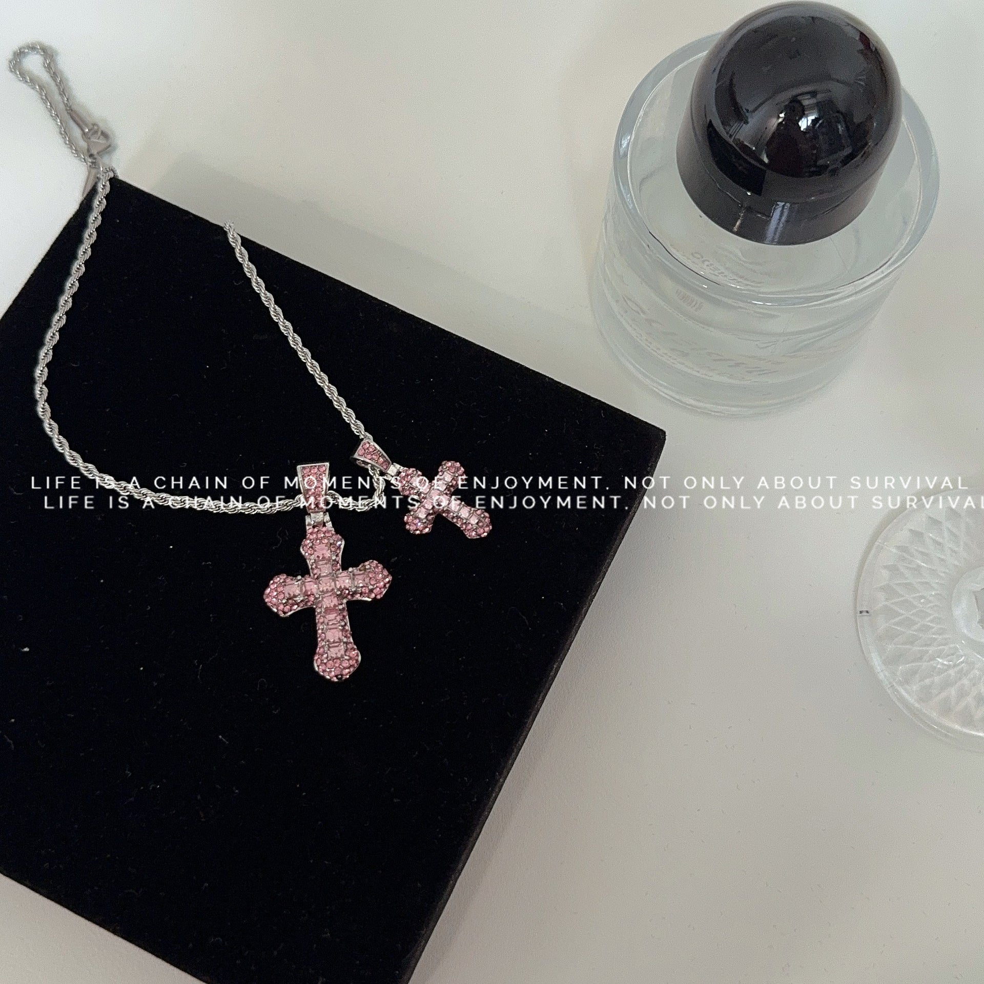 Wholesale  hip hop full diamond cross personality  necklace