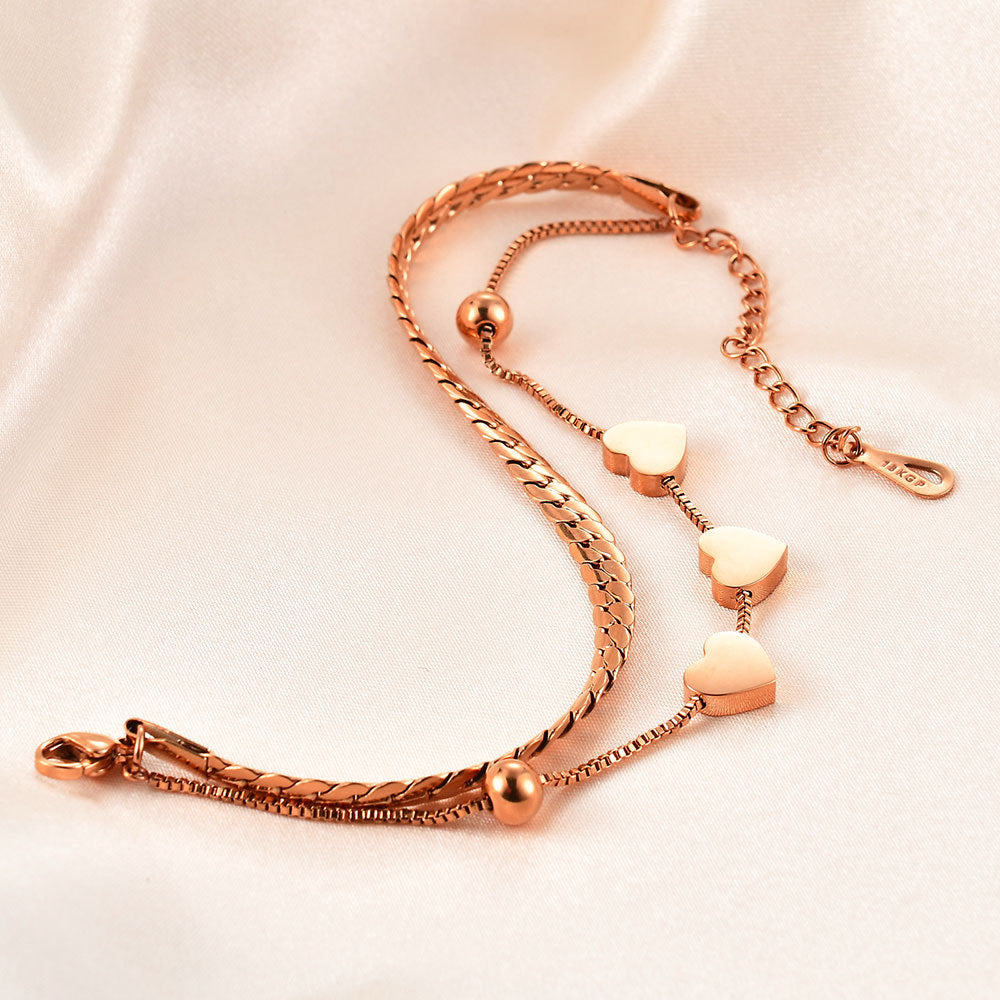 Wholesale  love simple 18K gold  titanium steel bracelet