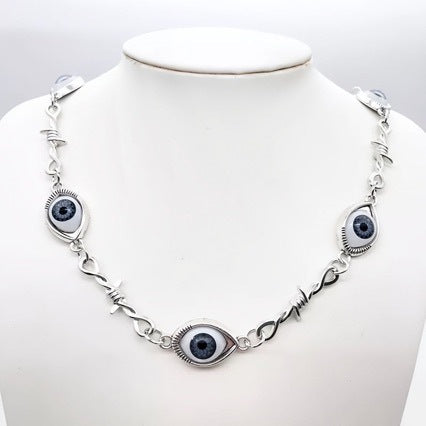 Wholesale  Blue Eyeball Pendant Necklace Layering Jewelry Boutique Resale Gift