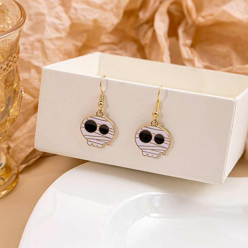 Wholesale Halloween Bat Pumpkin Alloy Earrings ACC-ES-MDD024