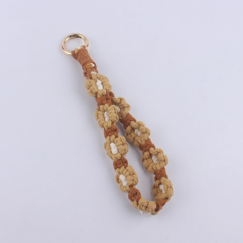Wholesale Handmade Weaving Cotton Cord Daisy Keychain ACC-KC-GuangTian019