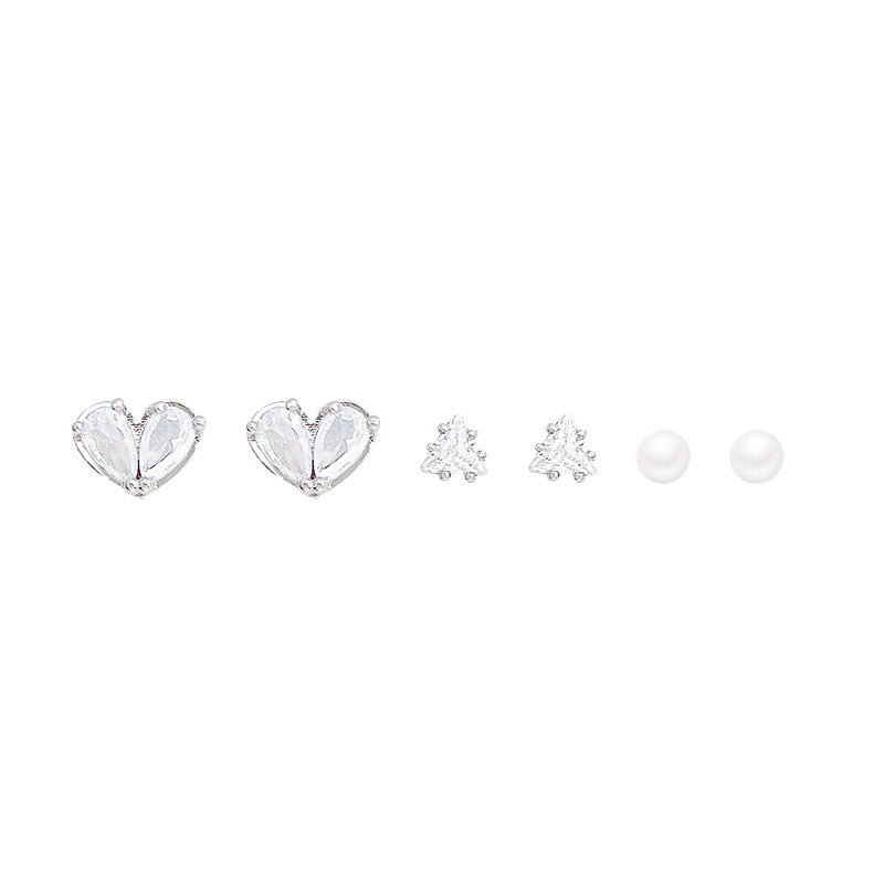 Wholesale Love Ear Nail Raising Flash Zircon  Earrings