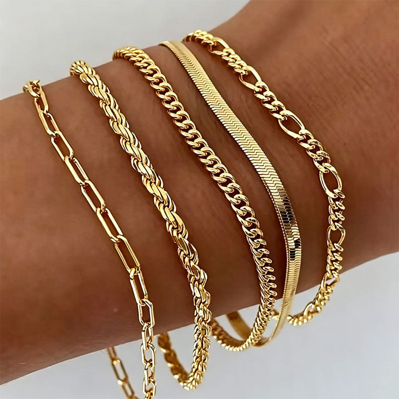 Wholesale Chic Snake Chain Bracelet – Women’s Stainless Steel Gold-Plated Jewelry Accessory for Gift Boutique Resale