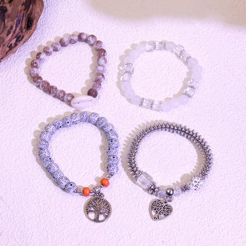 Wholesale Multi-layer Bracelet Mixed Color Peach Heart Bracelet with Beads ACC-BT-Ruyue003
