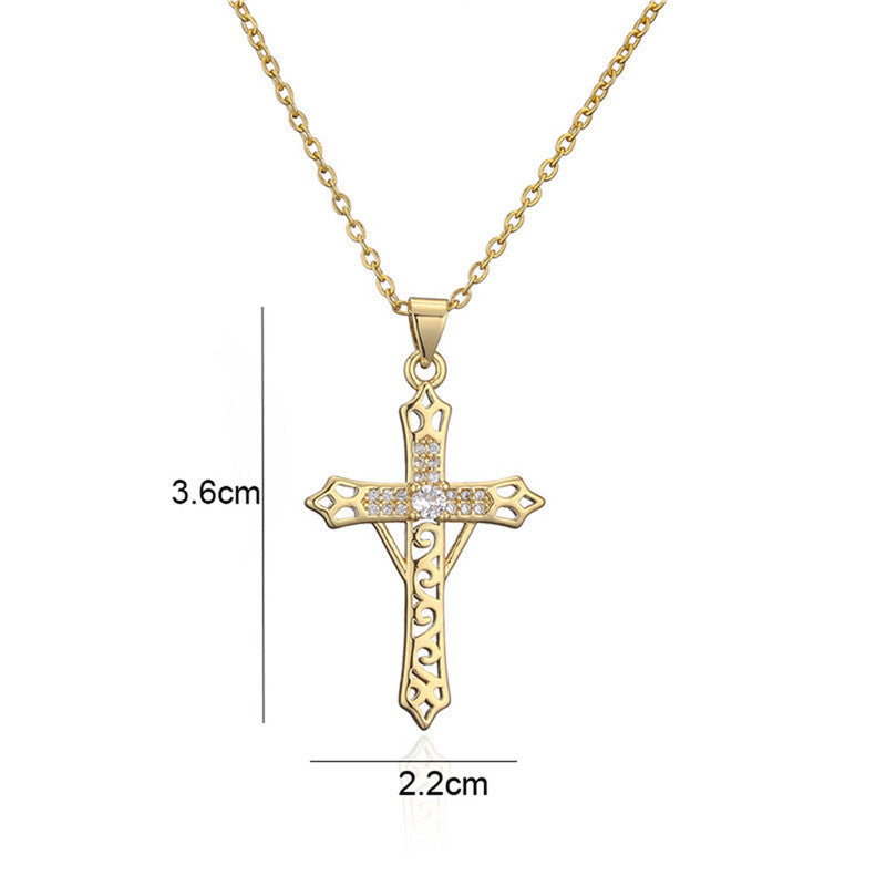 Wholesale Vintage Gold Cross Necklaces Zircon Clavicle Chain Choker Necklace ACC-NE-SY010