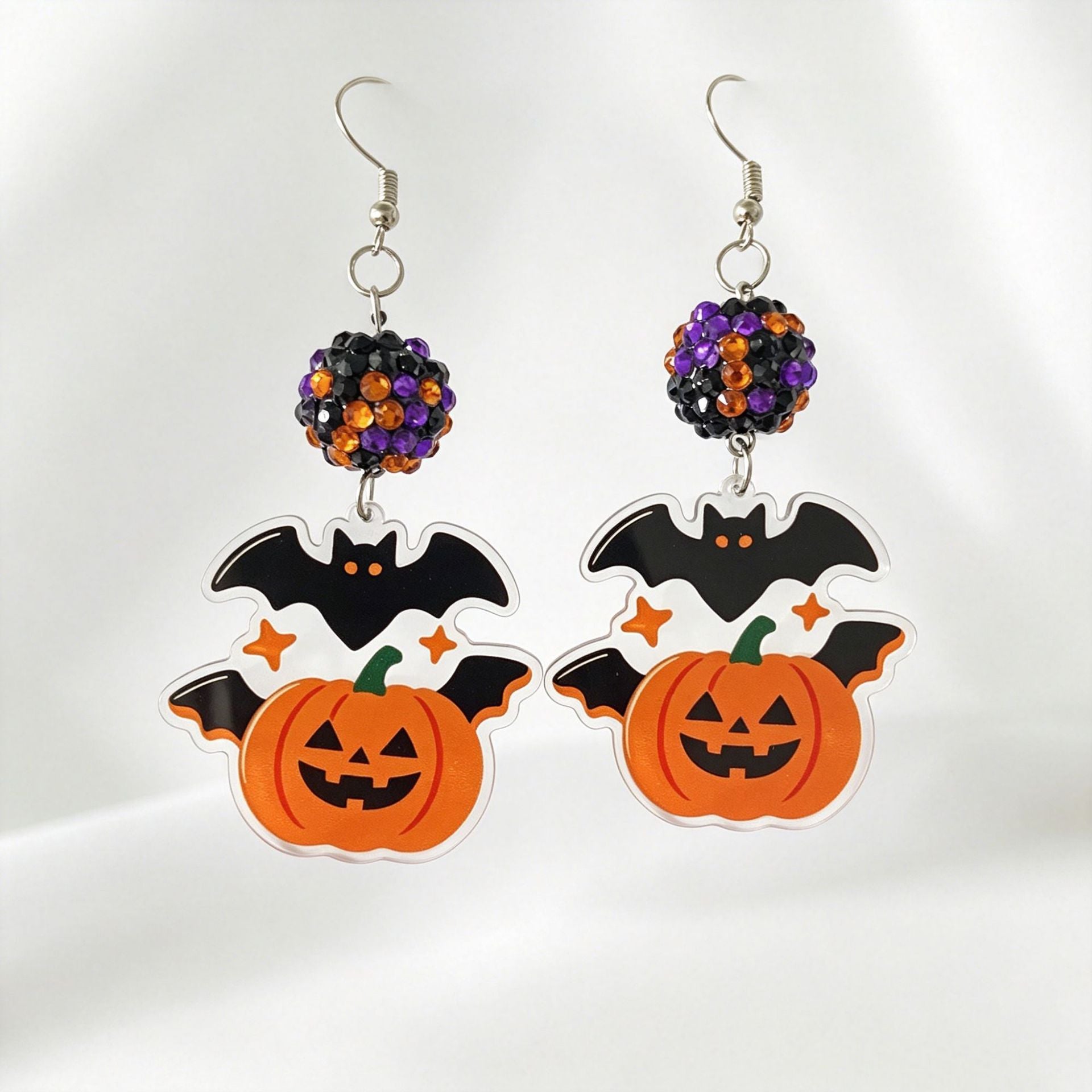 Wholesale Fashion  Acrylic Earrings Purple Ghost Cartoon Design Jewelry Accessory
