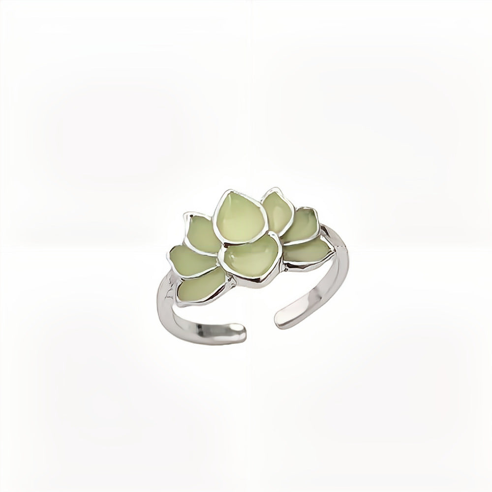 Wholesale Non-fading luminous lotus flower ring