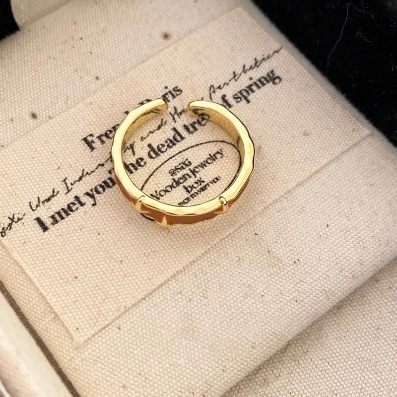 Wholesale Tiger Eye Open Ring Light Luxury  Adjustable Stacked Ring