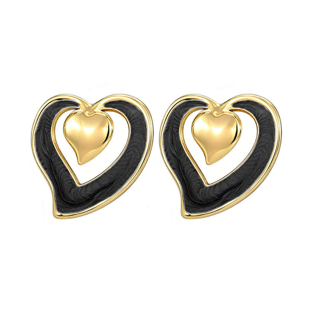 Wholesale Fashion Love Heart Earrings Stainless Steel Simple Design Trendy Jewelry for Women Boutique Resale