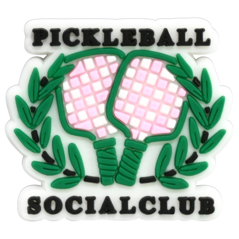 Wholesale Random 100pcs Pickle Ball PVC Soft Rubber Shoe Buckle Decoration ACC-SC-RYY078