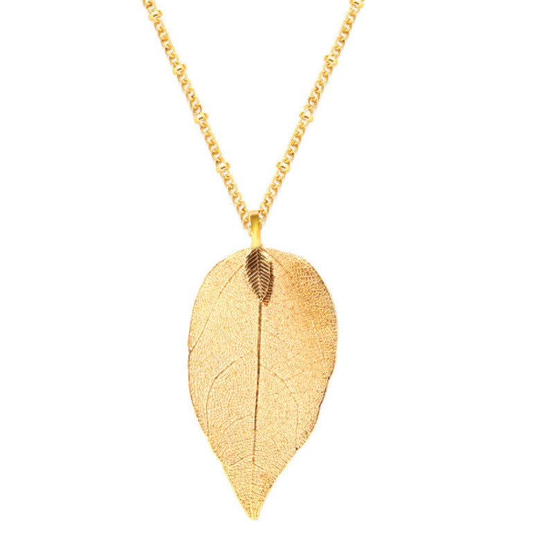 Wholesale simple hollow leaf sweater chain