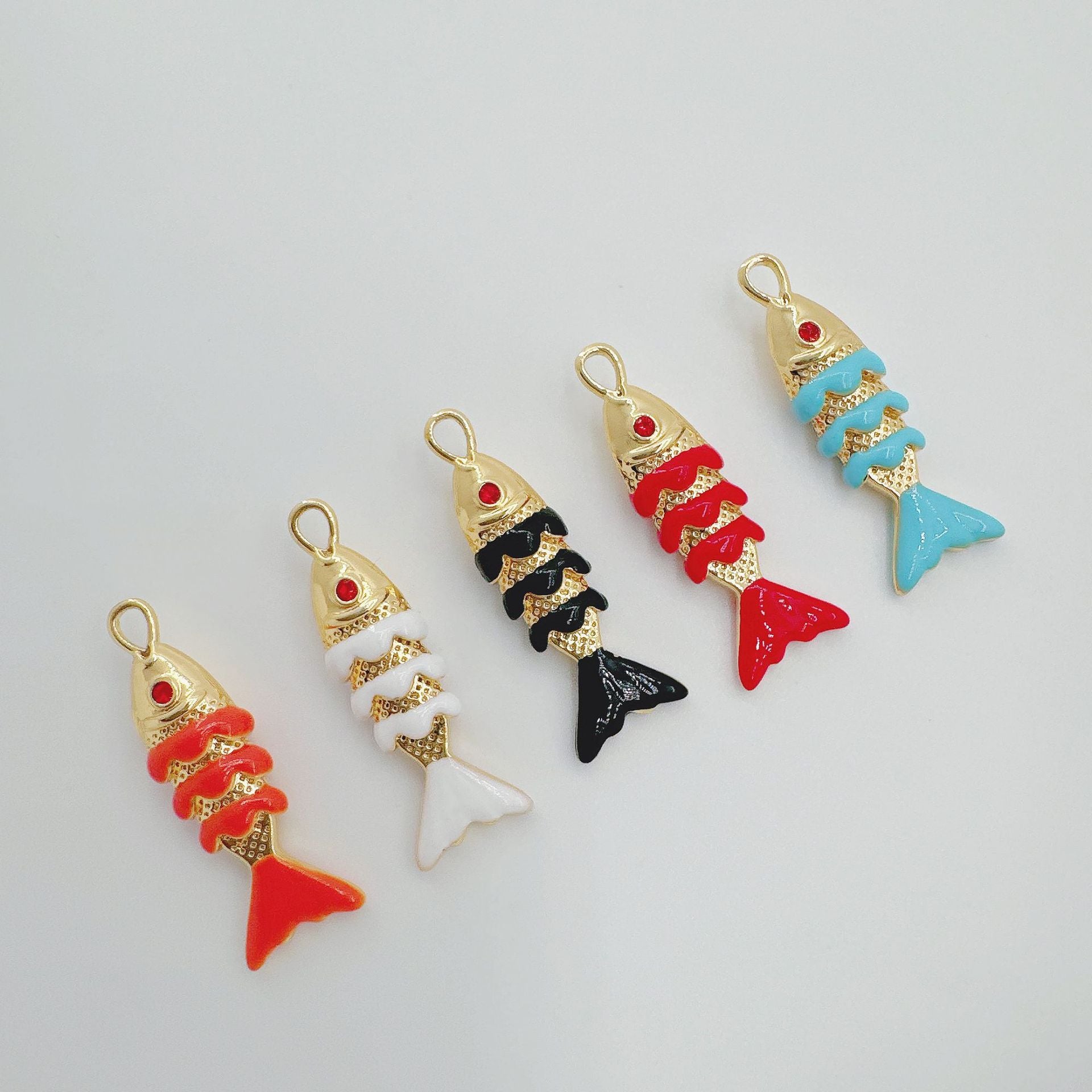 Wholesale Colorful Koi Carp Copper Gold Plated Necklace Fashion Jewelry Accessory Boutique Resale