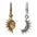 Wholesale  sun moon asymmetric couple earrings