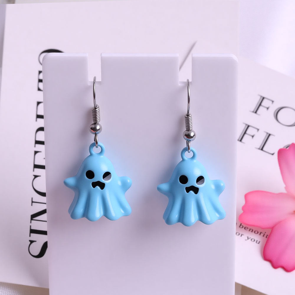Wholesale  Gothic Ghost Three-Dimensional Alloy Pendant Earrings