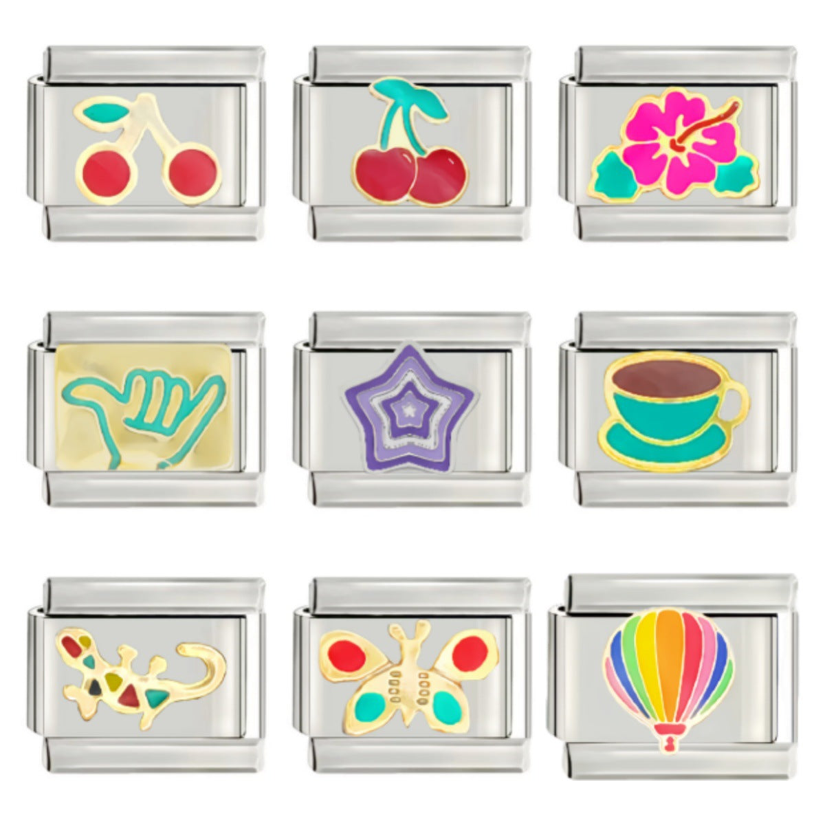 Wholesale Italian Charm Starter Bracelets DIY square Single Section Creative Stainless Steel Composable Bracelet