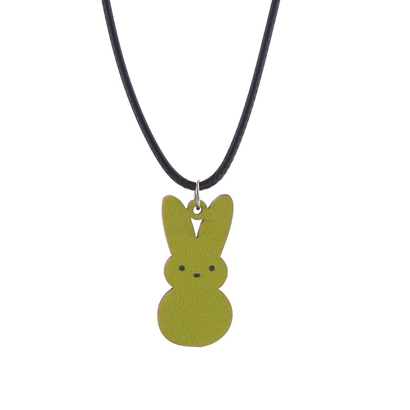 Wholesale Easter Bunny Wooden Earrings Necklaces