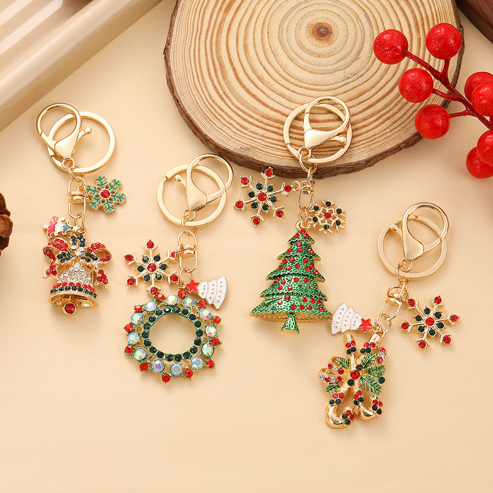Wholesale Red Christmas Tree Rhinestone Keychain – Trendy Car Key Accessory Gift