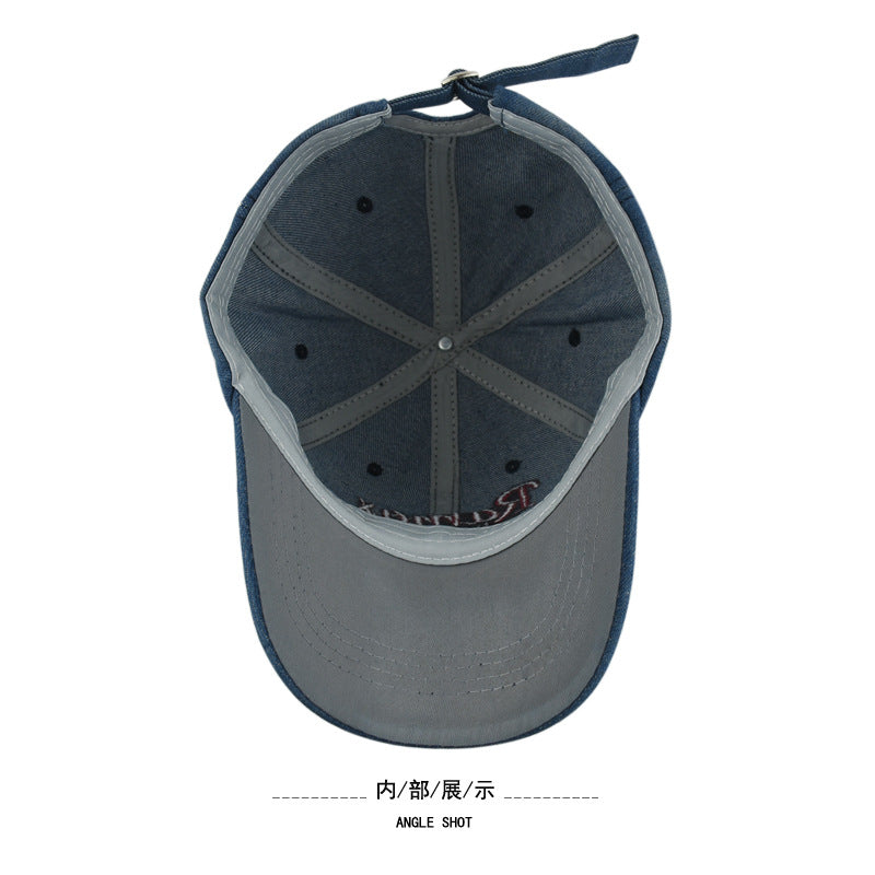 Wholesale  Denim Washed Baseball Cap Three-dimensional Embroidered Letter Embroidered Hat