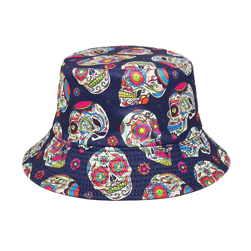 Wholesale  Double-Sided Skull Pumpkin Festival Bucket Hat