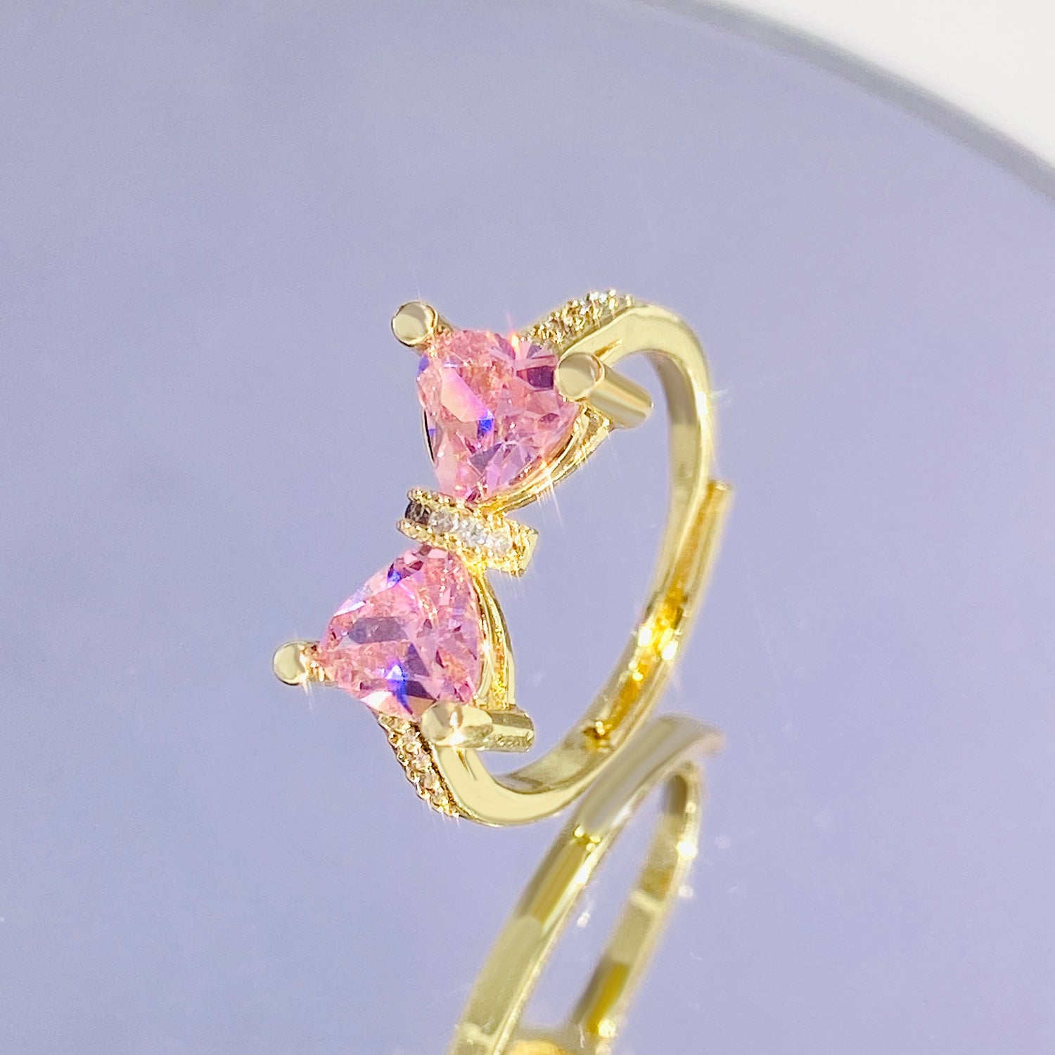 Wholesale gold   love zircon exquisite ring