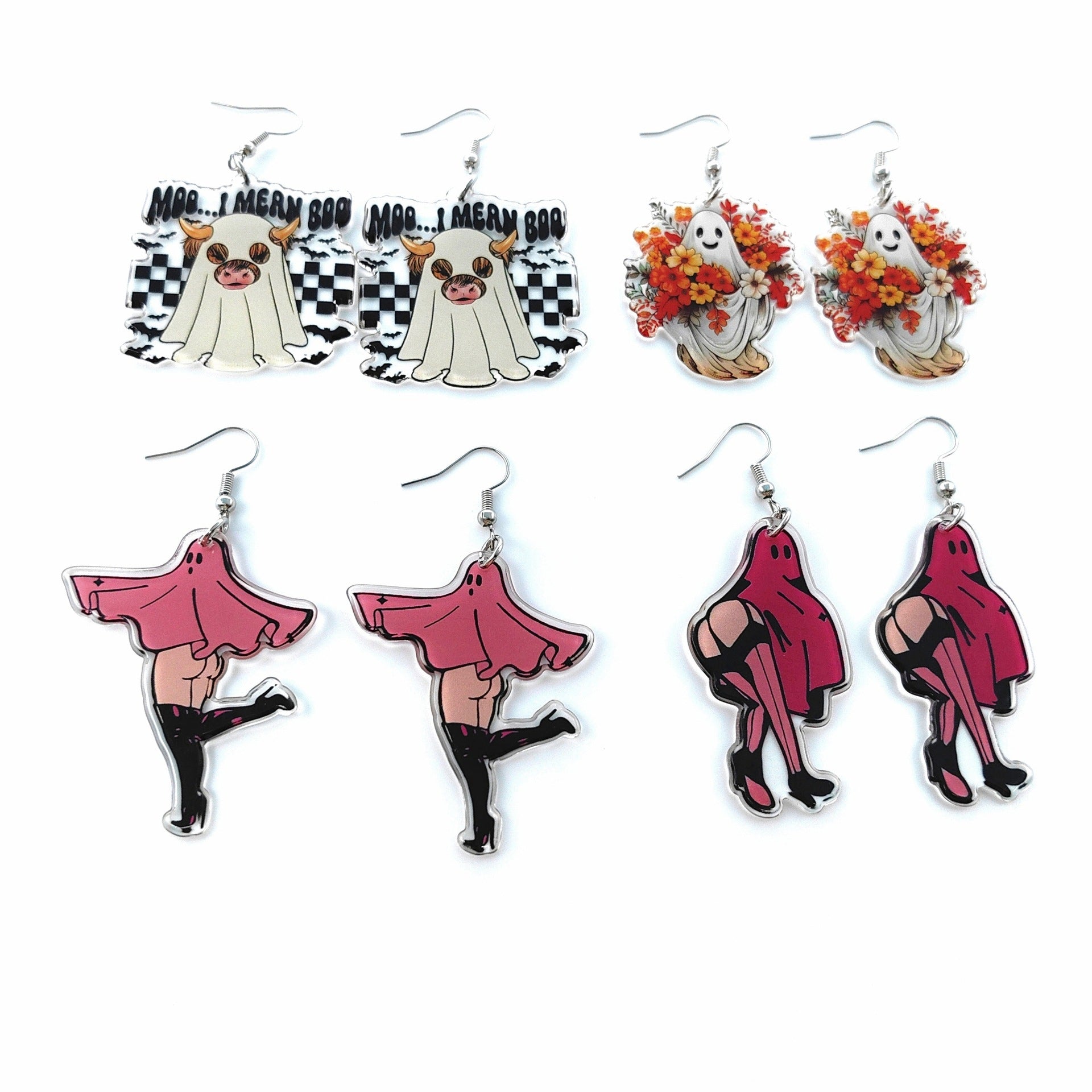 Wholesale Halloween Cartoon Acrylic Double Sided Printing Earrings ACC-ES-XiZhao024