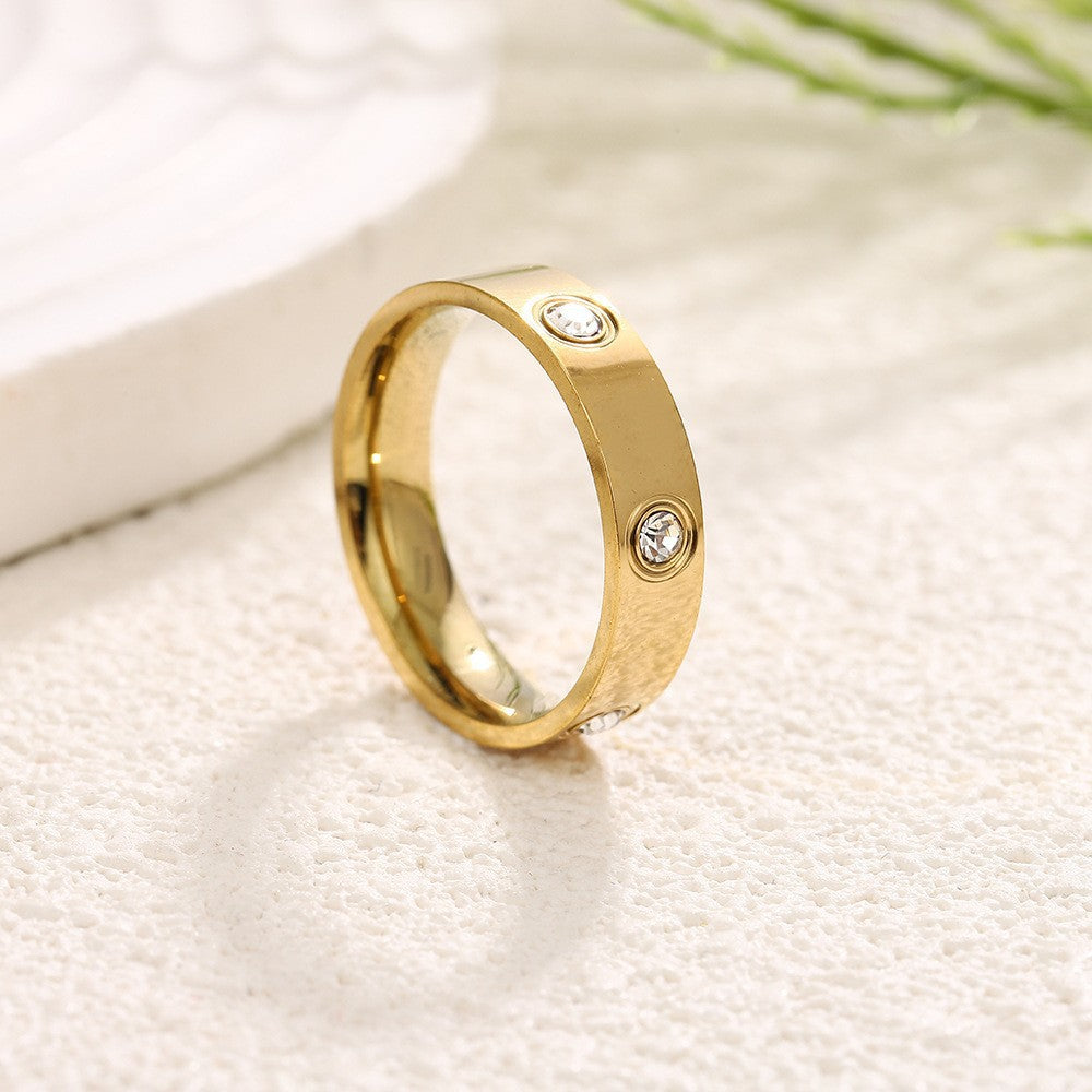 Wholesale Trendy Diamond Nail Couple Ring Everyday Fashion Accessory Gift