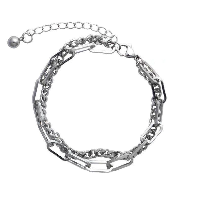 Wholesale Titanium Steel Double-layer Thick Bracelet