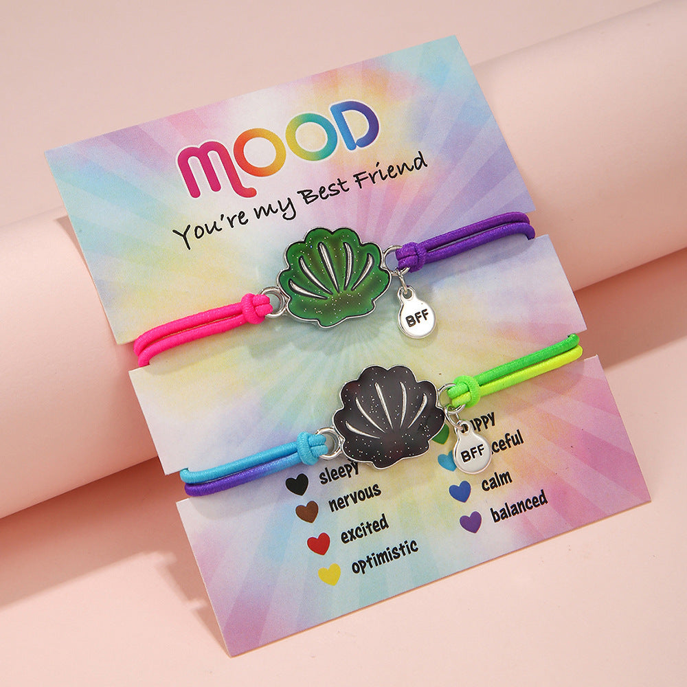 Wholesale Thermochromic Cartoon Pattern Elastic Bracelet Alloy Oil Drop Children' s Bracelet